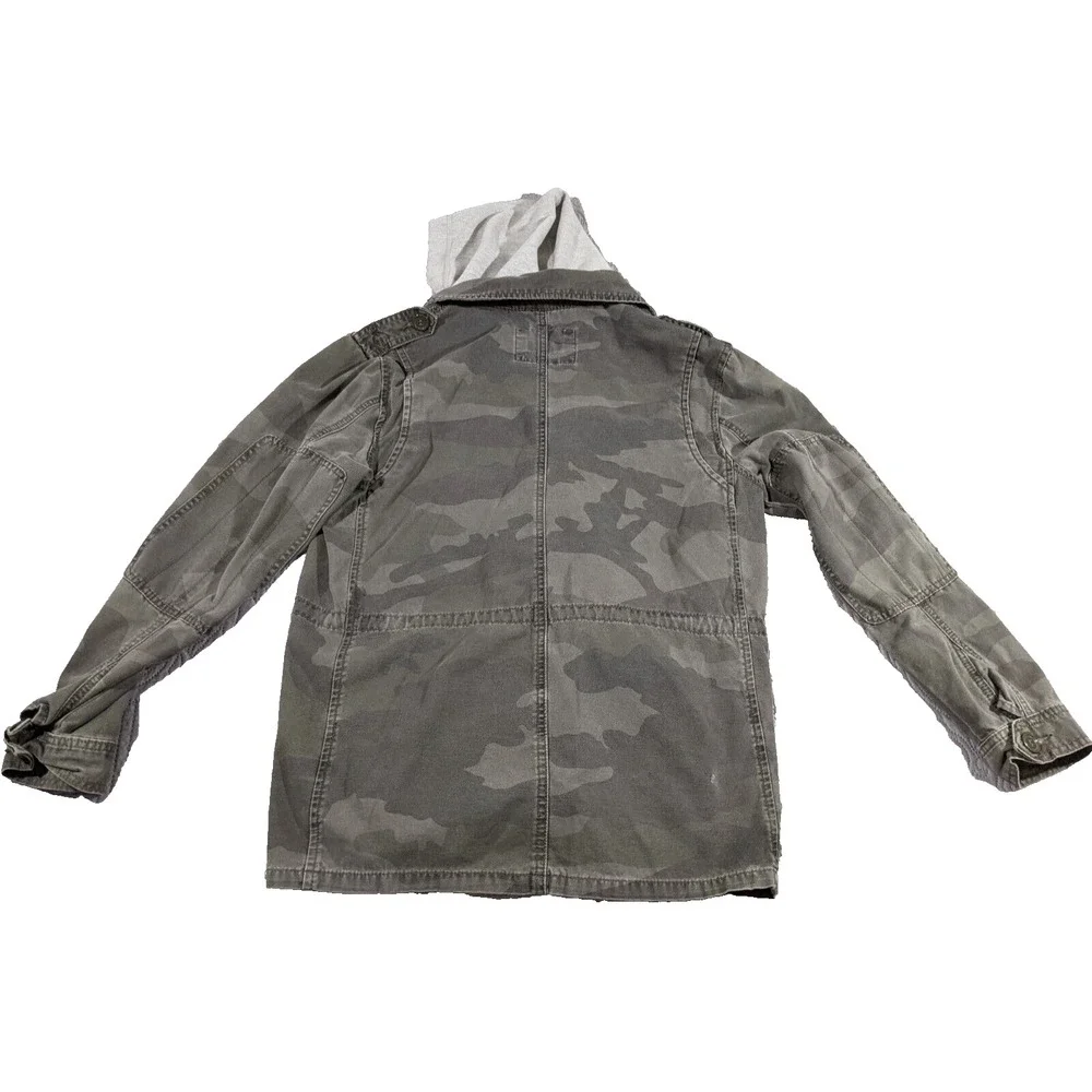 Carbon Full Zip Up Camo With Hood Men's Medium Camouflage Jacket Hoodie Y2K